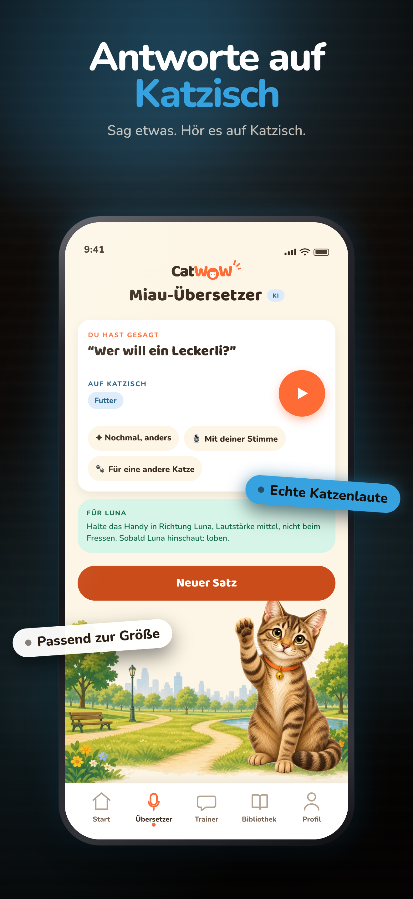 CatWOW antwortet mit Katzenlauten auf eine gesprochene Aussage